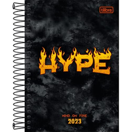 Agenda Espiral Diária 14x 20cm Hype 2023 Hype Flamejante Fundo Preto - Tilibra na Amazon