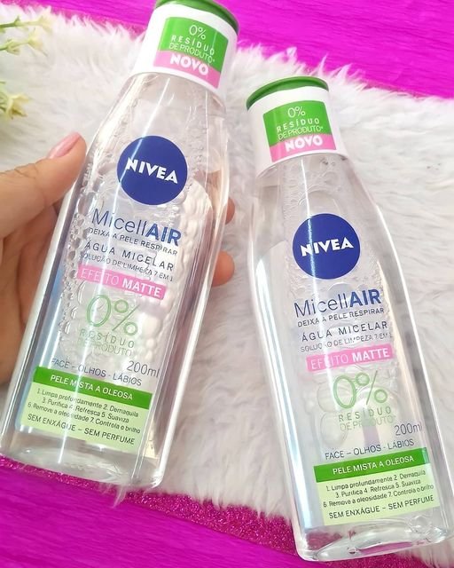 Água Micelar NIVEA MicellAIR Solução de Limpeza 7 em 1 Efeito Matte 200ml na Amazon
