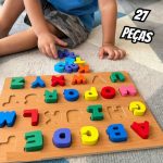 Alfabeto Didático Aprenda Brincando Madeira DM Toys na Amazon
