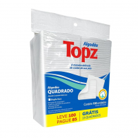 Algodão Quadrado Dupla Face Topz 100 Unidades Sem Perfume na Amazon