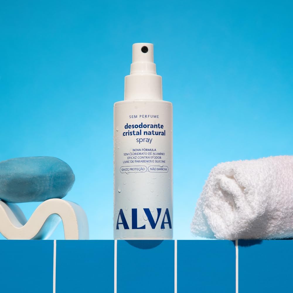 Alva Desodorante Spray Cristal Natural Sem Perfume Vegano 120ml na Amazon