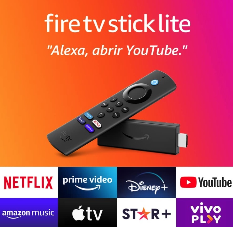 Amazon Fire TV Stick Lite (2ª Geração) Full HD, com Controle Remoto por Voz com Alexa, Preto – B091G767YB na Magazine Luiza