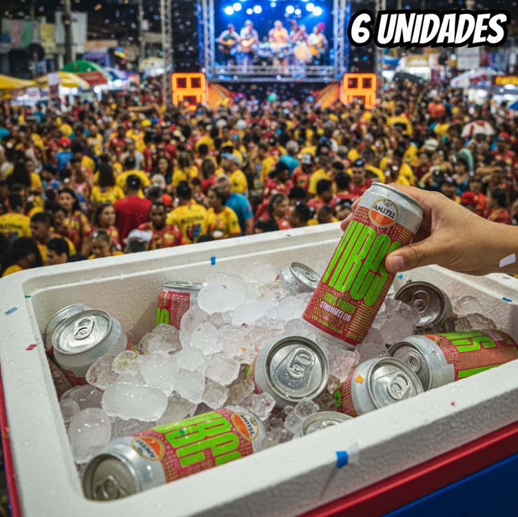 Amstel Vibes Bebida Mista Melancia e Morango, Pack 6 Latas 269ml na Amazon