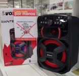 Amvox Caixa de Som Amplificada ACA 221 Gigante II – 220W RMS, Bluetooth, Rádio FM, USB, Preto na Amazon