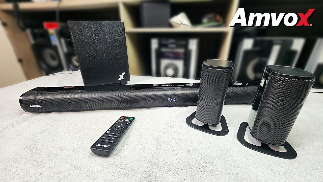 Amvox Soundbar ASB 0201 com 200W de potência, Bluetooth, controle remoto, entrada USB na Amazon