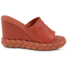 Anabela Mule Couro E Corda Ferrugem - MR Cat na Mr. Cat