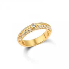 Anel Life Joyful Prata com Banho Ouro Amarelo Cravejado - Vivara na Vivara
