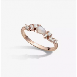 Anel Life Rosé Pedra da Lua e Topázios Maior na Vivara