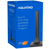 Antena Interna De TV Digital Aquário DTV-200 HDTV 4K - Preta na Ponto