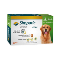 Antipulgas Simparic 20 A 40kg Cães 80mg 3 Comprimidos na Cobasi