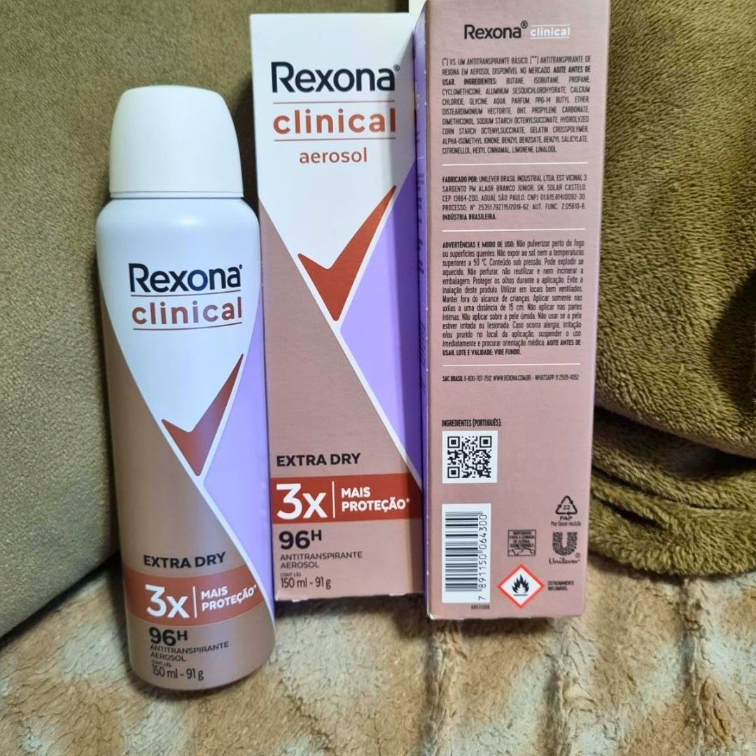 Antitranspirante Aerosol Rexona Clinical Extra Dry 150ml na Amazon