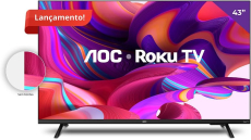 AOC 43S5135/78G – Smart TV LED 43″ Full HD, Design sem bordas, Wifi, Conversor Digital, USB, HDMI na Amazon