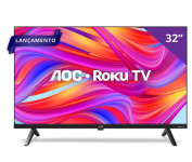 AOC, Smart TV, Roku, 32” HD, 32S5045/78G, com HDMI, USB, Wi-Fi, Conversor Digital na Amazon