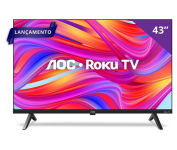 AOC, Smart TV, Roku 43” Full HD, 43S5045/78G, com HDMI, USB, Wi-Fi, Conversor Digital na Amazon