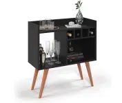 Aparador Buffet Retrô com Adega Bar Rubi Suporte Pés Palito – Preto na Amazon