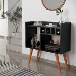 Aparador Buffet Retrô com Adega Bar Rubi Suporte Pés Palito – Preto na Amazon