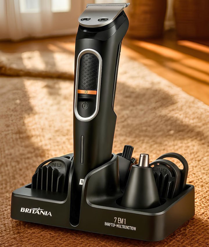 Aparador de Pelos Britânia BAP21P Multigroom 7 em 1 Sem Fio Preto – Bivolt na Casas Bahia