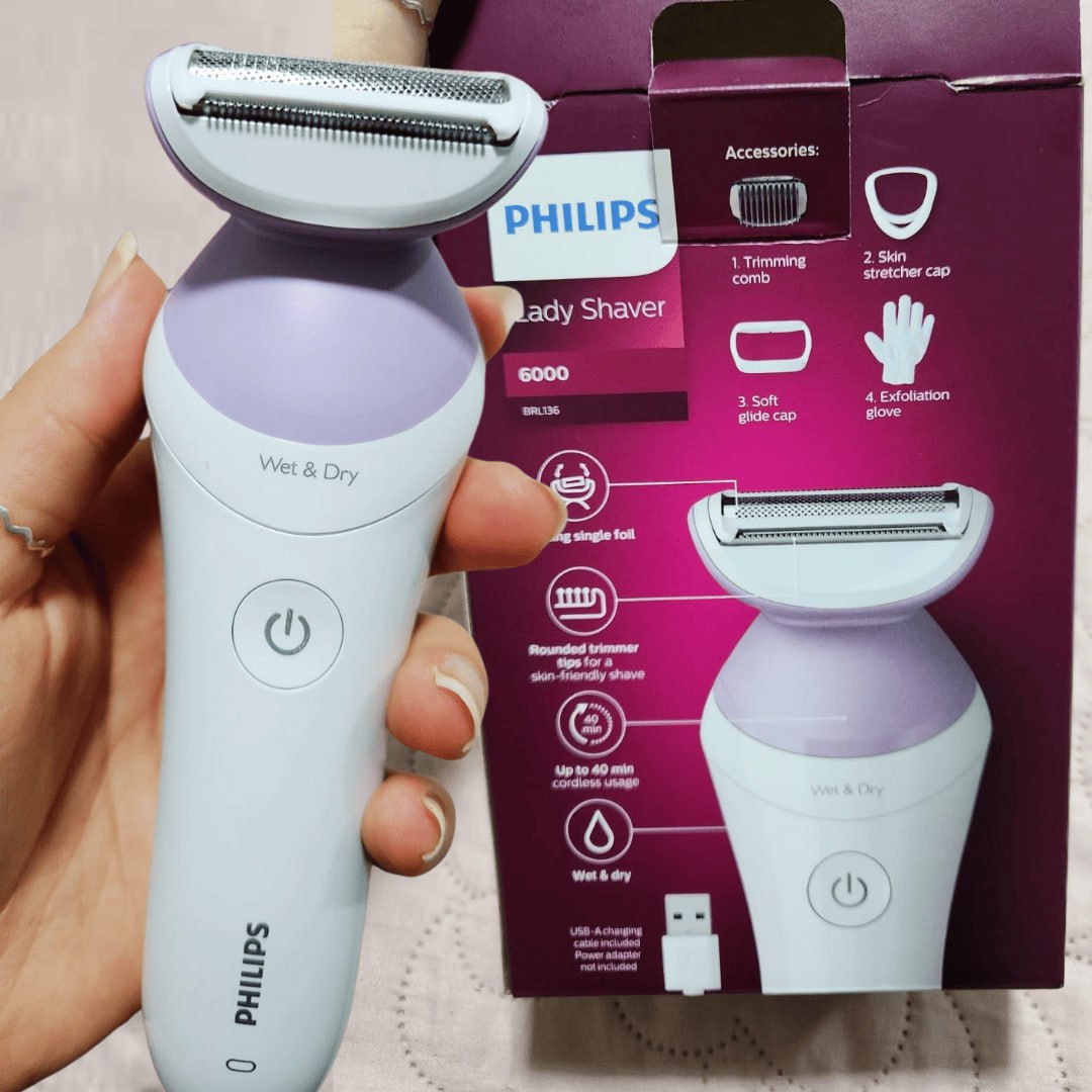 Aparador de pelos elétrico Philips Lady Shaver Series 6000 – BRL136/00 na Amazon