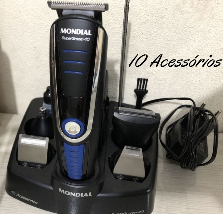 Aparador de Pelos Mondial, Super Groom – 10, Preto/Azul, Bivolt – BG-03 na Amazon