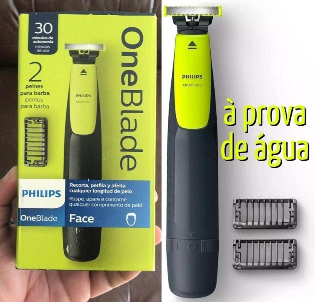 Aparador de Pelos Philips Oneblade QP2510/15 Bivolt – Verde e Cinza na Casas Bahia