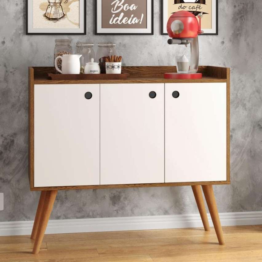 Aparador Sala de Jantar/Balcão Buffet 3 Portas Wood Premier (Freijo/Off White) na Amazon