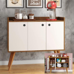 Aparador Sala de Jantar/Balcão Buffet 3 Portas Wood Premier (Nature/Off White) na Amazon