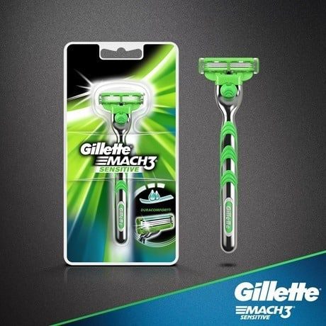 Aparelho de Barbear Gillette Mach3 Sensitive + 1 Carga na Amazon