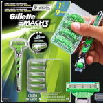 Aparelho de Barbear Gillette Mach3 Sensitive + 9 cargas na Amazon