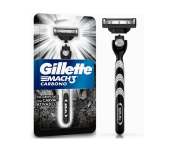 Aparelho de barbear reutilizável – Gillette Mach3 – Carbono com Carvão Ativado e Fita Lubrificante na Amazon