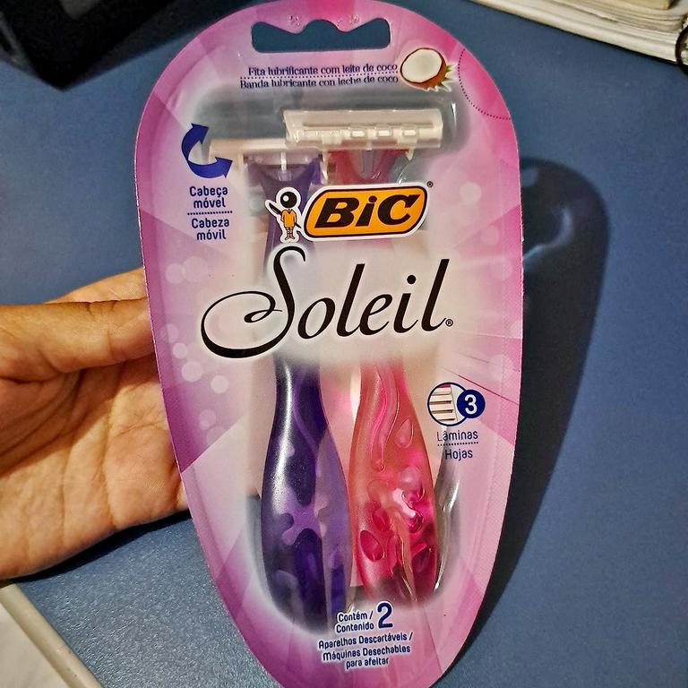 Aparelho de Depilar BIC Soleil, Rosa e Roxo, com Fita Lubrificante de Óleo de Coco, 919463, 2 Unidades na Amazon