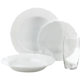 Aparelho de Jantar 16 pecas com Copos Petala 430ml Duralex Nadir na Ponto