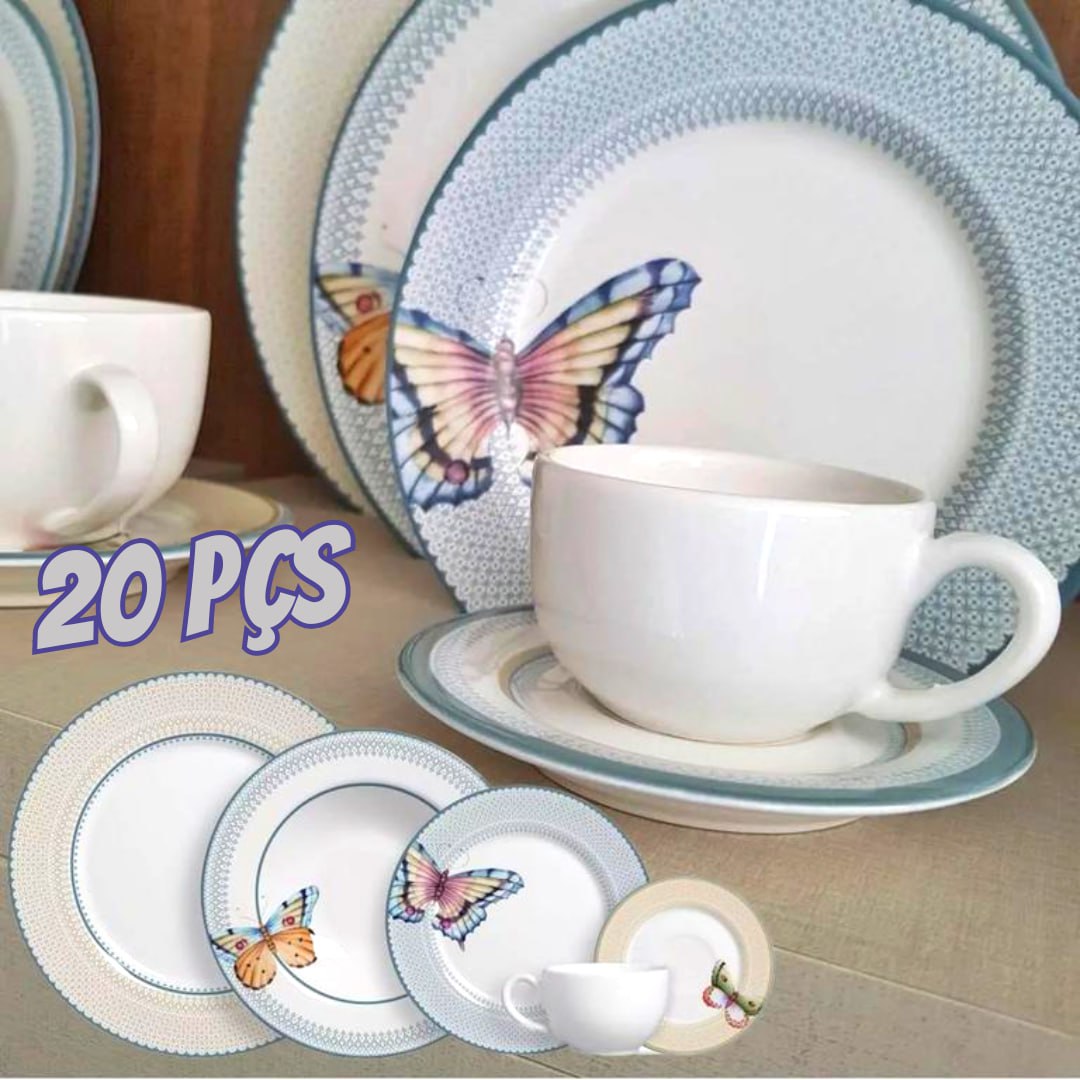 Aparelho de Jantar 20 pçs Borboleta 2 Alleanza na Amazon
