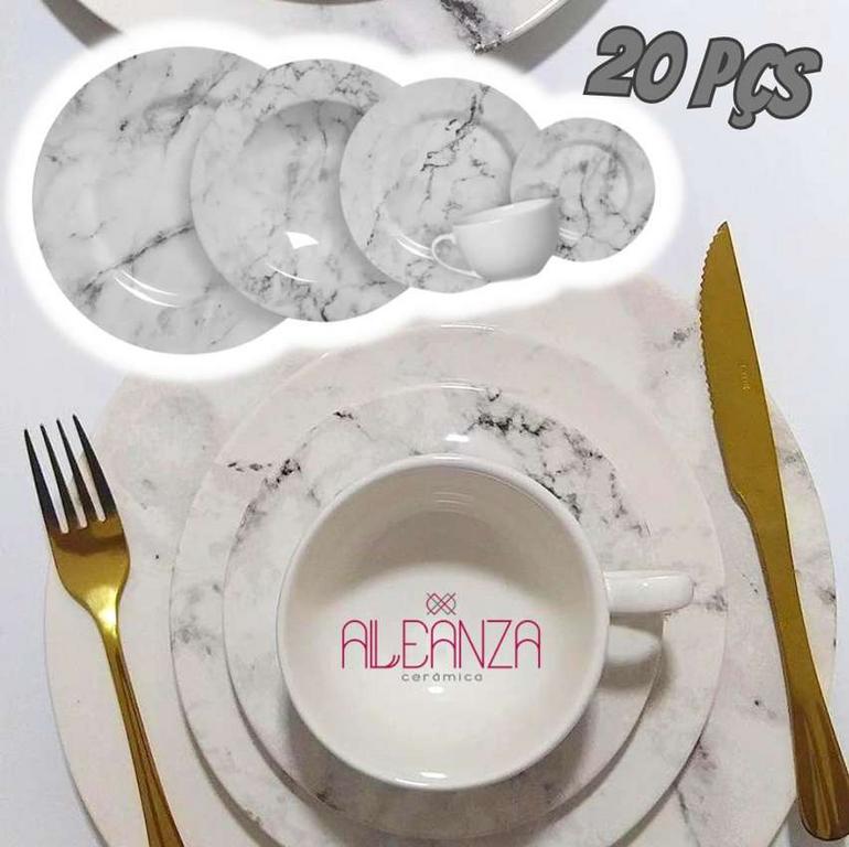 Aparelho de Jantar 20 pçs Mármore Alleanza na Amazon