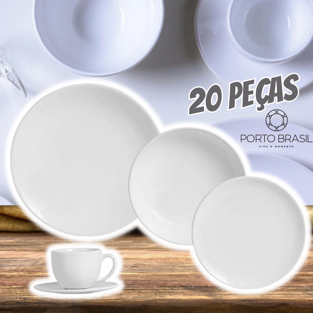 APARELHO DE JANTAR 20 PEÇAS COUP BRANCO na Amazon