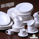 APARELHO DE JANTAR 20 PEÇAS ROMA BRANCO na Amazon