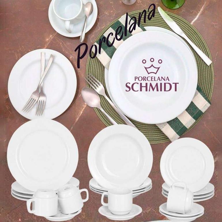 Aparelho de Jantar 20 Peças Schmidt Redondo – Branco Porcelana Cilíndrico na Magazine Luiza