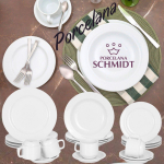 Aparelho de Jantar 20 Peças Schmidt Redondo – Branco Porcelana Cilíndrico na Magazine Luiza