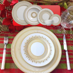 Aparelho de Jantar Alleanza 20 Peças Plissan Rendado Dourado, Padrão na Amazon