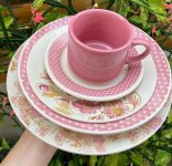 Aparelho de Jantar Chá 30 Peças Biona – Cerâmica Redondo Rosa Donna na Magazine Luiza