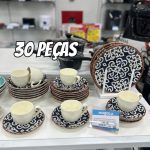 Aparelho de Jantar Chá 30 Peças Haus Cerâmica – Azul e Branco Redondo Soho Lisboa na Magazine Luiza