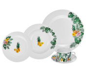 Aparelho de Jantar Chá 30 Peças Hauskraft – Porcelana Redondo Tropical na Magazine Luiza