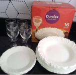 Aparelho de Jantar com Taça 16 Peças Duralex – Redondo Branco Pétala na Magazine Luiza