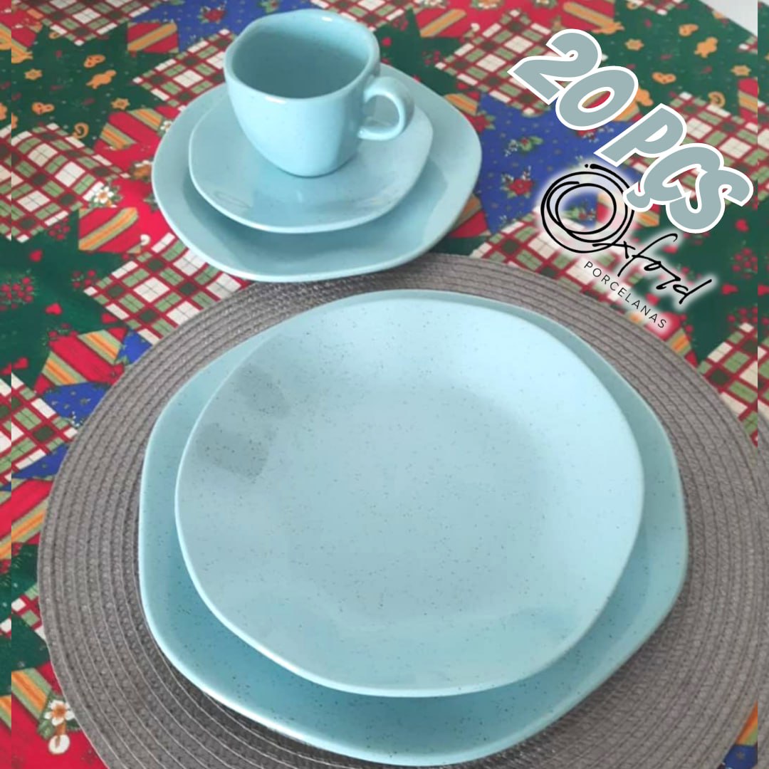 Aparelho de Jantar E Chá 20 Pçs Oxford Ryo Blue Bay na Amazon