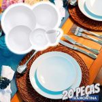 Aparelho de Jantar e Chá 20 Peças Tramontina de Porcelana Branco na Magazine Luiza