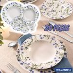 Aparelho de Jantar e Chá 20 Peças Tramontina – Porcelana Branco Redondo Ana Alice na Magazine Luiza
