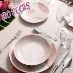 Aparelho de Jantar e Chá 20 Peças Tramontina – Porcelana Rose Redondo na Magazine Luiza