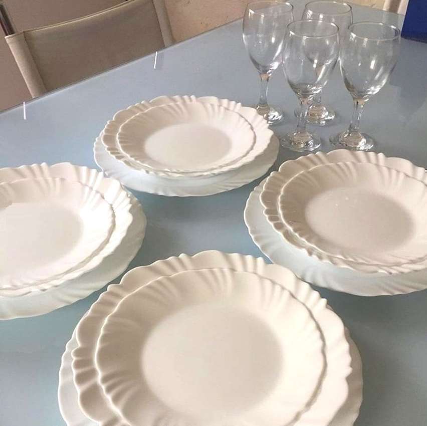Aparelho de Jantar e Taças Duralex Opaline Pétala – 16 Peças na Casas Bahia