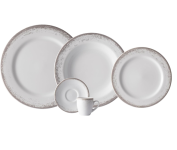 Aparelho de jantar em Porcelana, Decoração Névoa Cinza, Porcelana Schmidt na Amazon