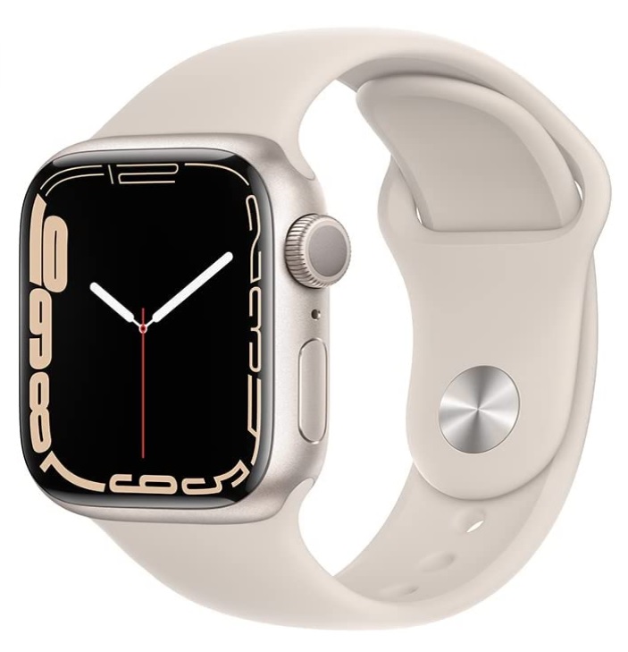 Apple Watch Series 7 (GPS), Caixa em alumínio luz das estrelas de 41 mm com Pulseira esportiva luz das estrelas na Amazon