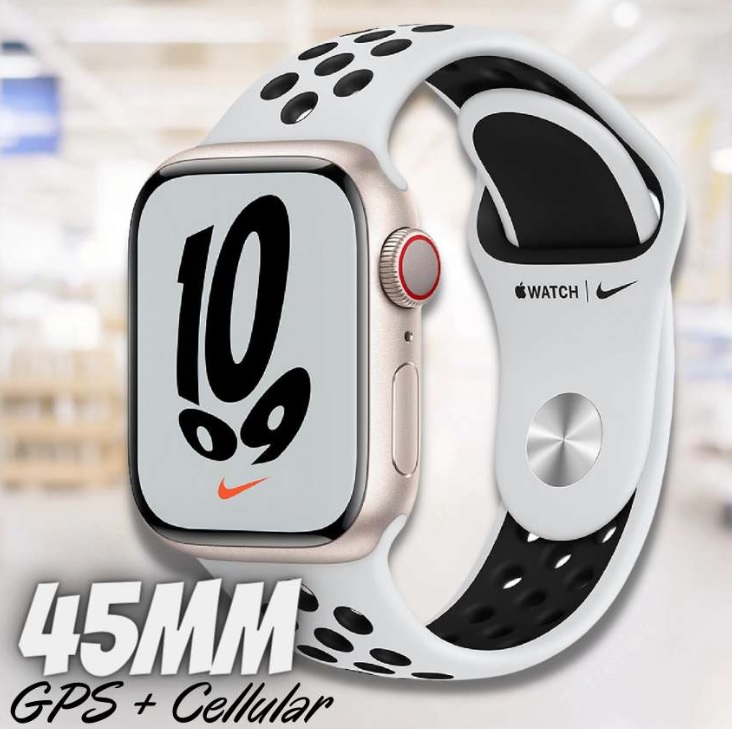 Apple Watch Series 7 (GPS + Cellular, 45mm) – Caixa de Alumínio Estelar – Pulseira Esportiva na Fastshop
